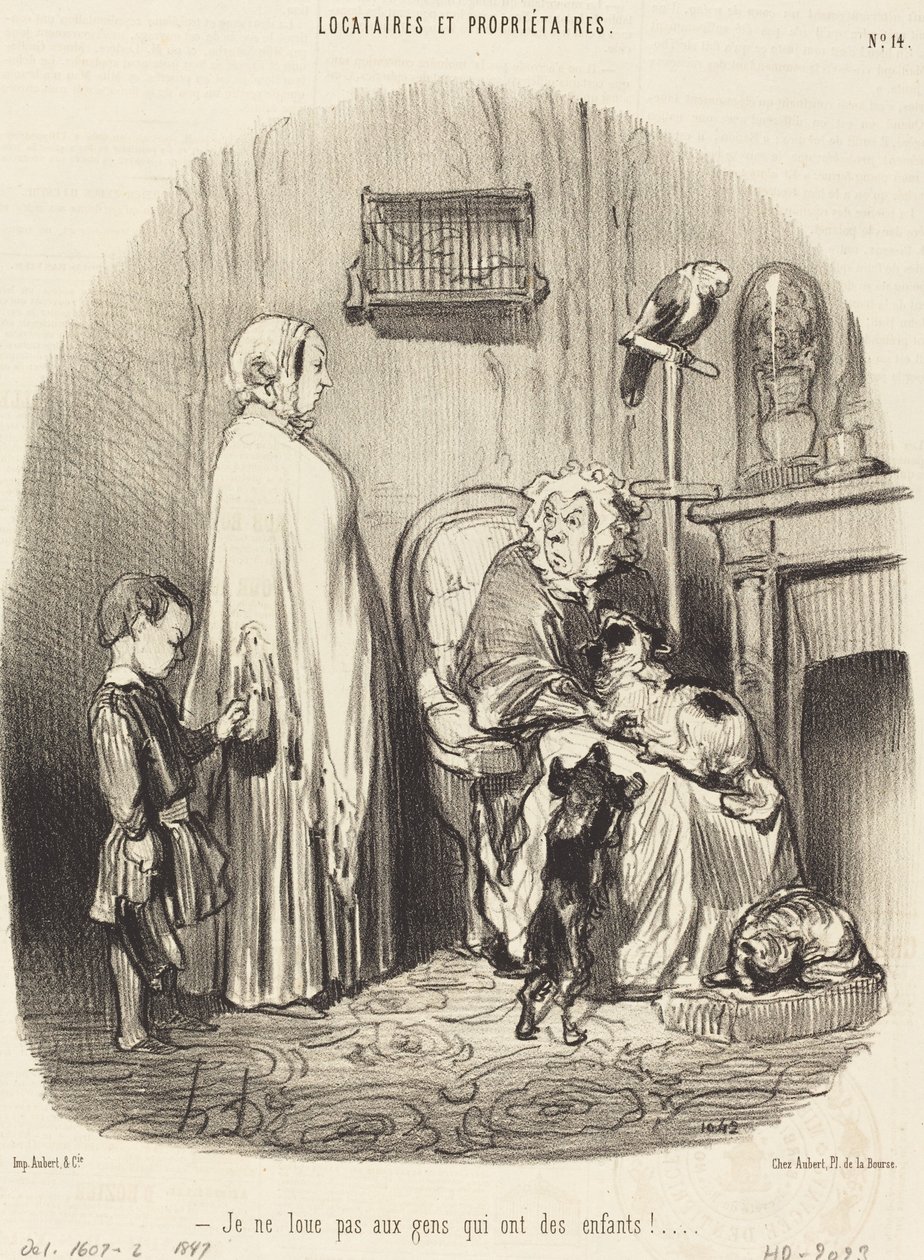 Jeg leier ikke ut til folk som har barn! av Honoré Daumier