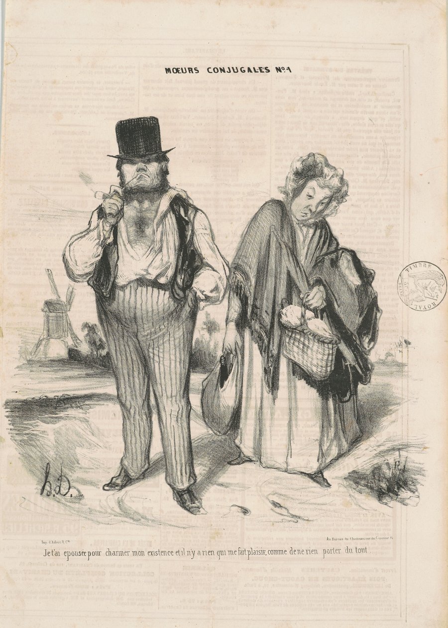 Jeg giftet meg med deg for å sjarmere min eksistens... av Honoré Daumier