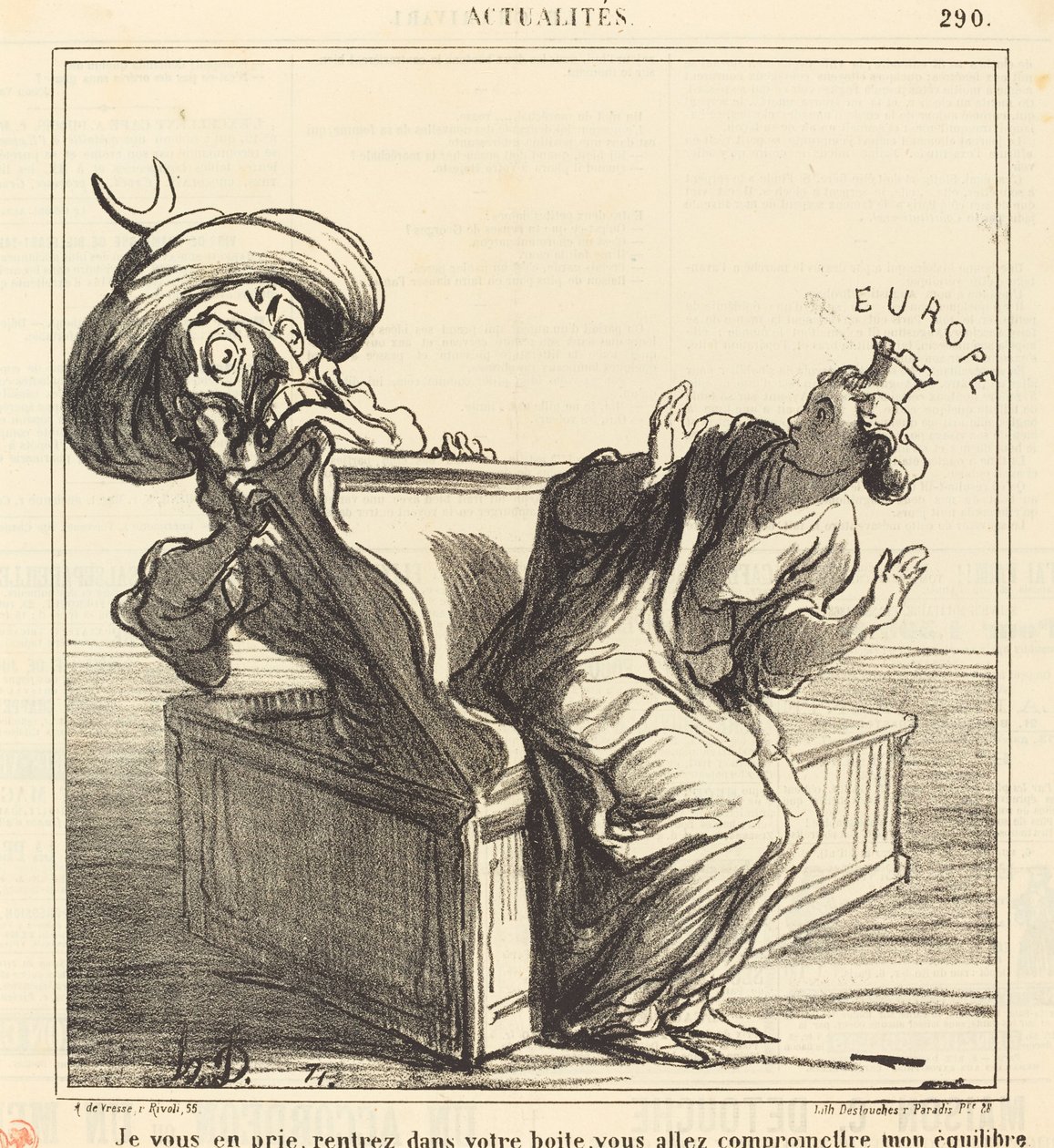Vennligst gå tilbake til boksen din... av Honoré Daumier