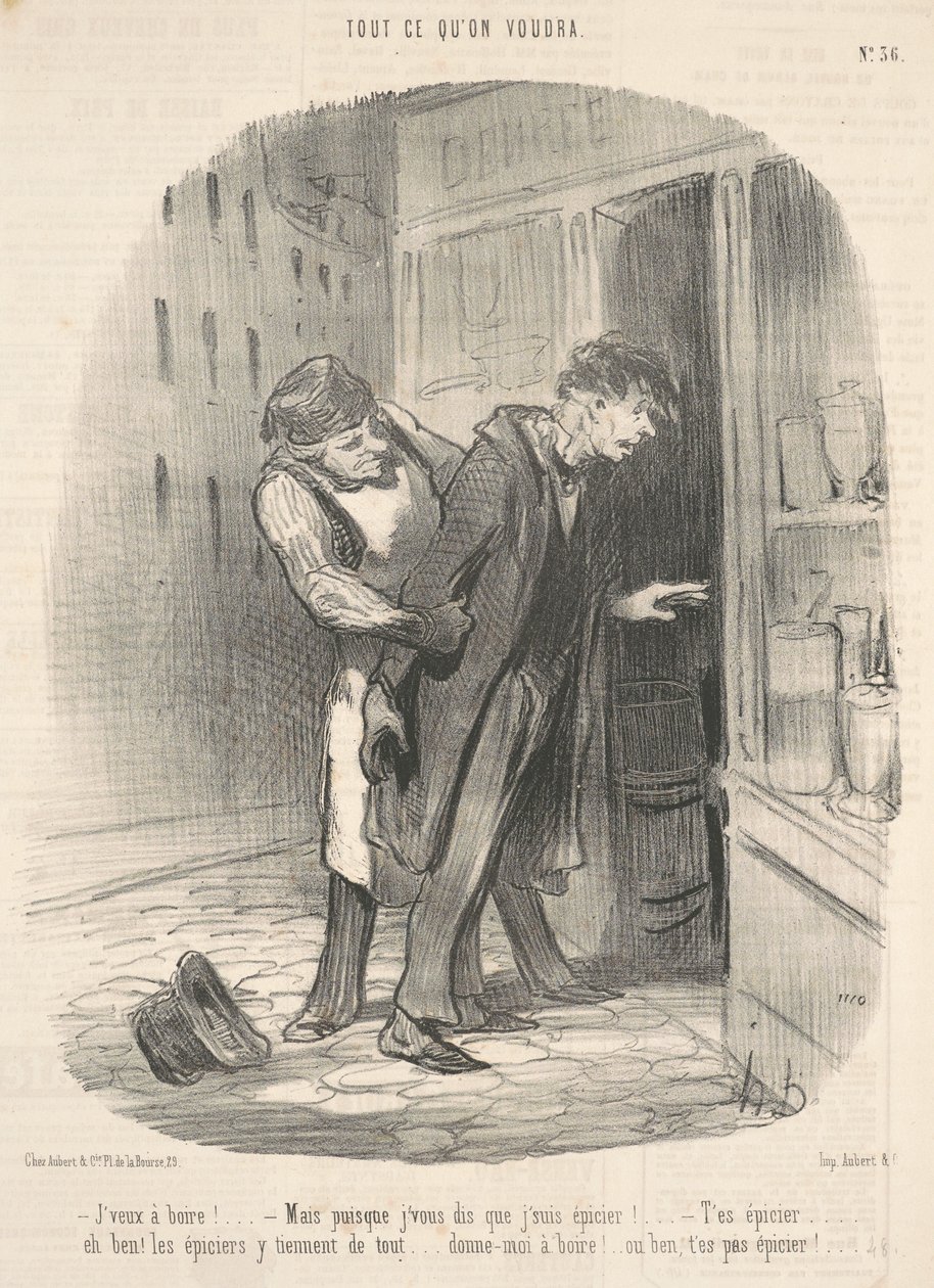 Jeg vil drikke! Men siden jeg forteller deg... av Honoré Daumier