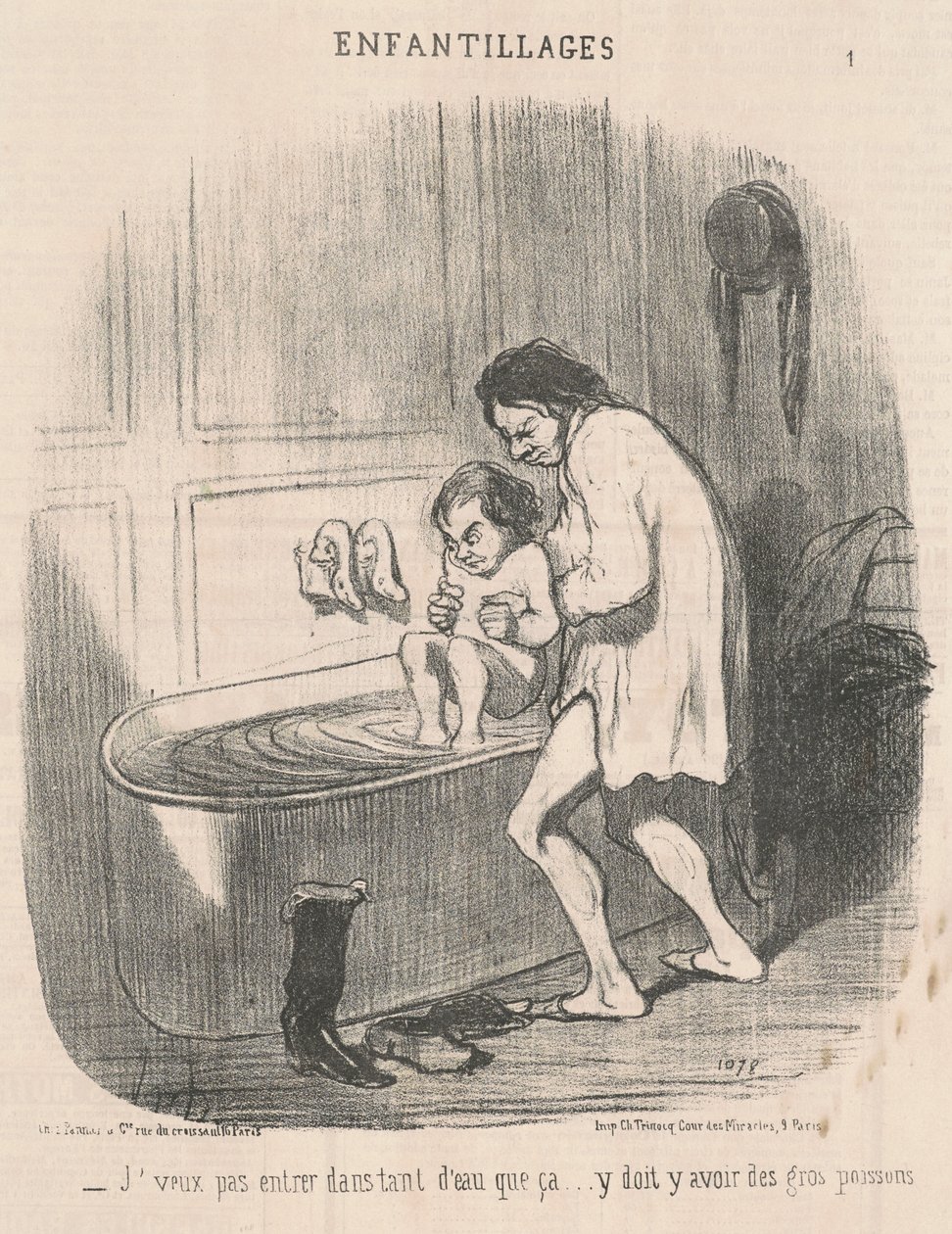 Jeg vil ikke komme i så mye vann... av Honoré Daumier
