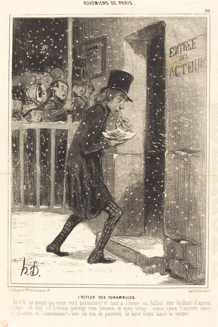 The Tightrope Walker-skuespiller av Honoré Daumier