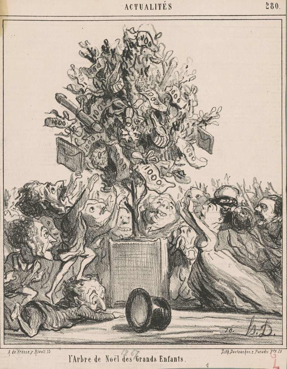Det store barnejuletreet av Honoré Daumier