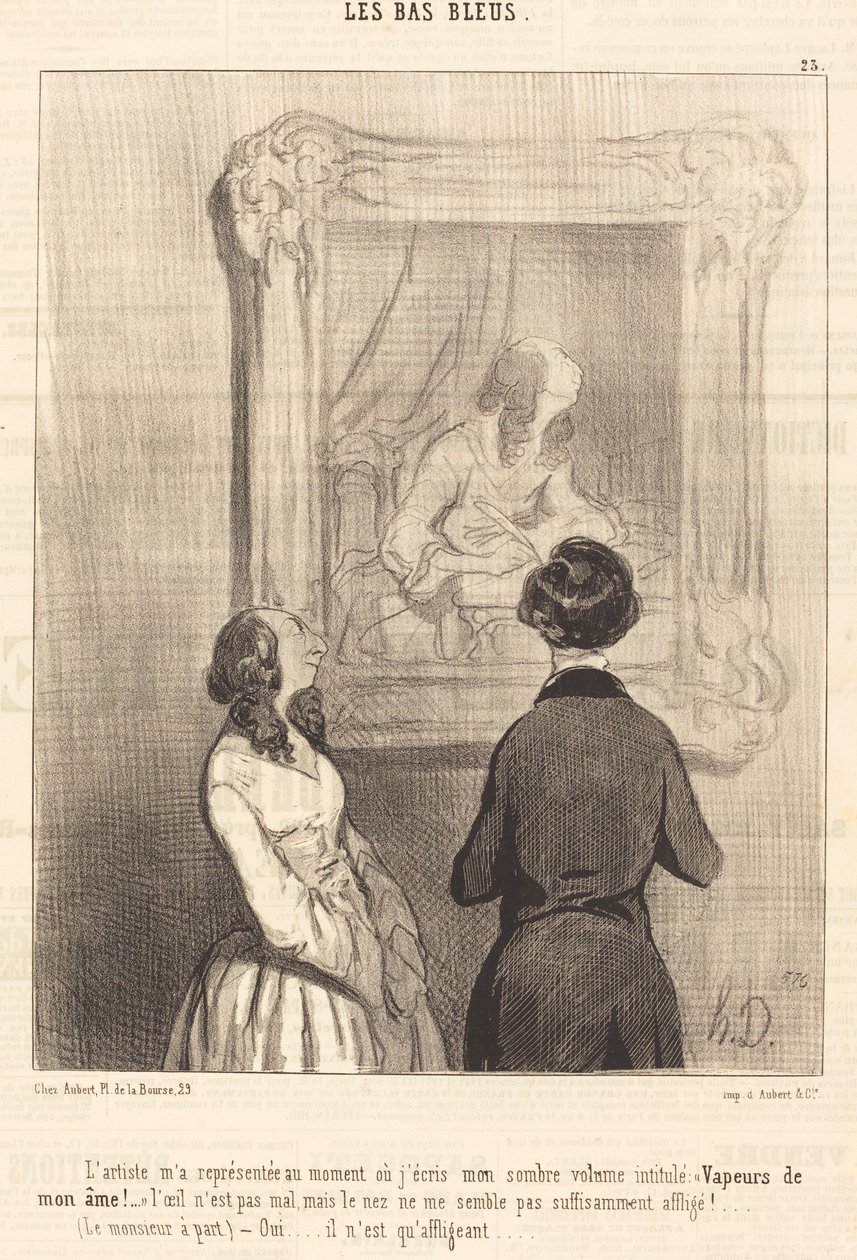 Kunstneren representerte meg mens jeg skriver av Honoré Daumier
