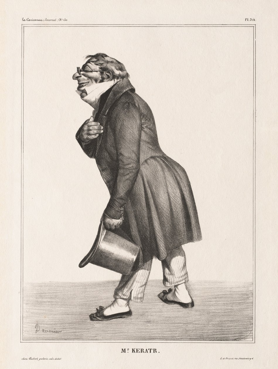 La Caricature, Pl. 314, Comte de. Keratry av Honoré Daumier