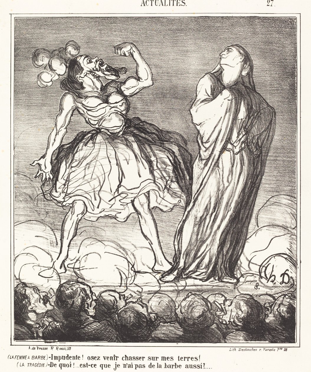 Kvinnen med skjegg av Honoré Daumier