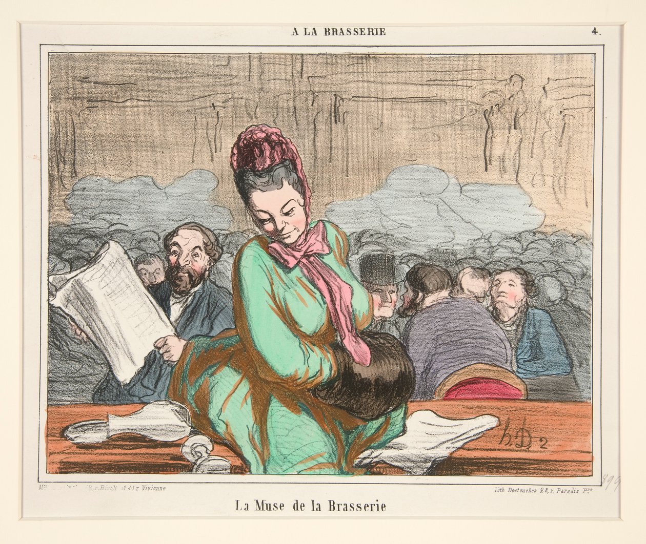 The Brewery Muse, fra A La Brasserie av Honoré Daumier
