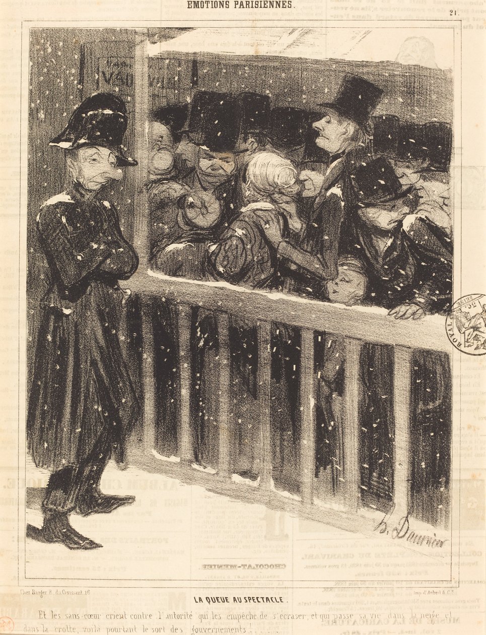 Køen på forestillingen av Honoré Daumier