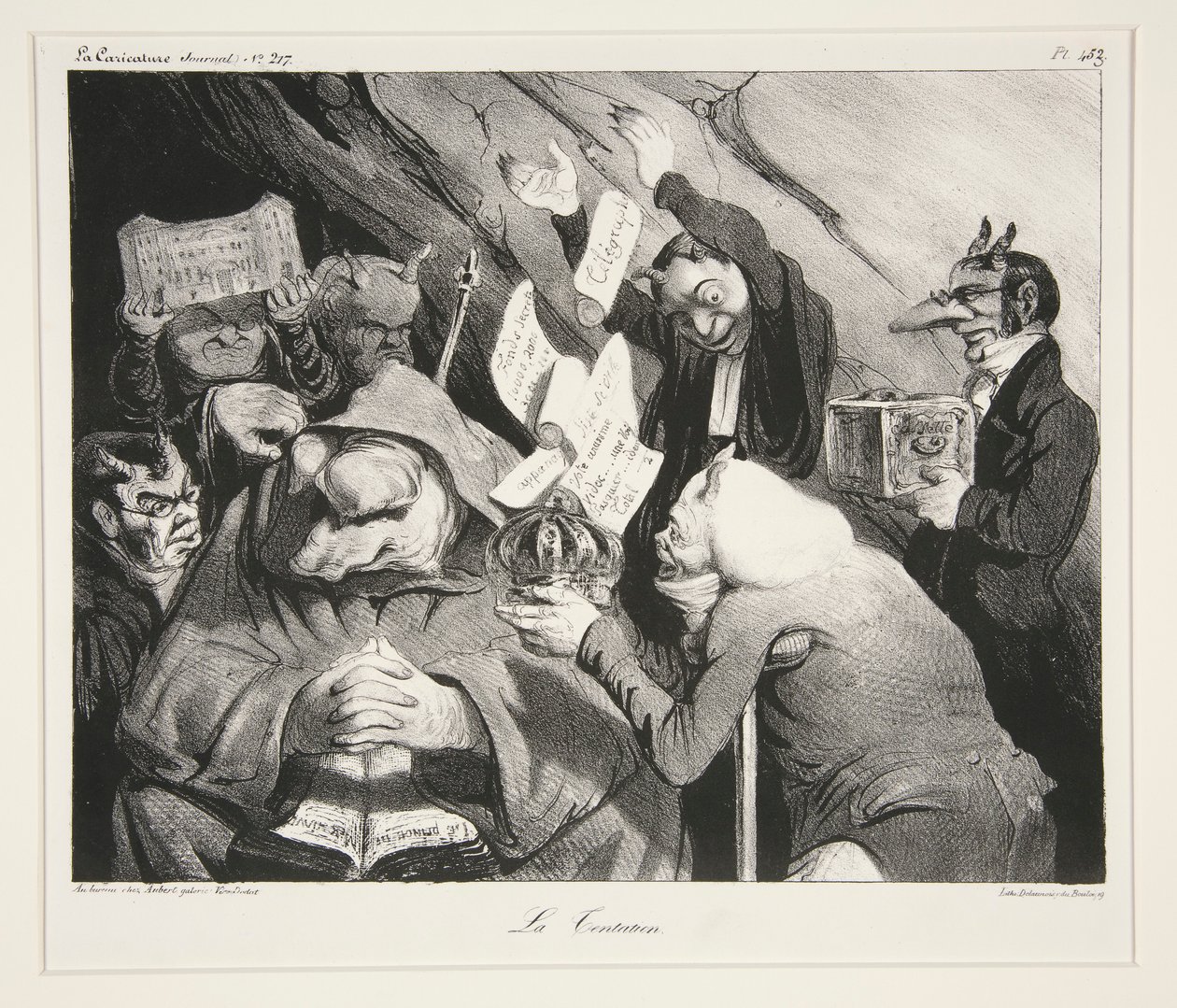 La Tentation. (Fristelse.), pl. 453 fra tidsskriftet La Caricature nr. 217 av Honoré Daumier