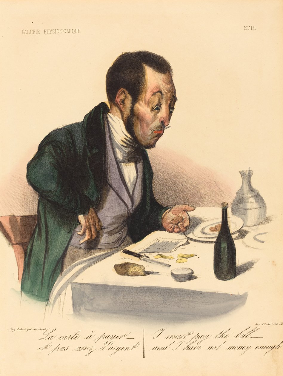 Kortet for å betale av Honoré Daumier