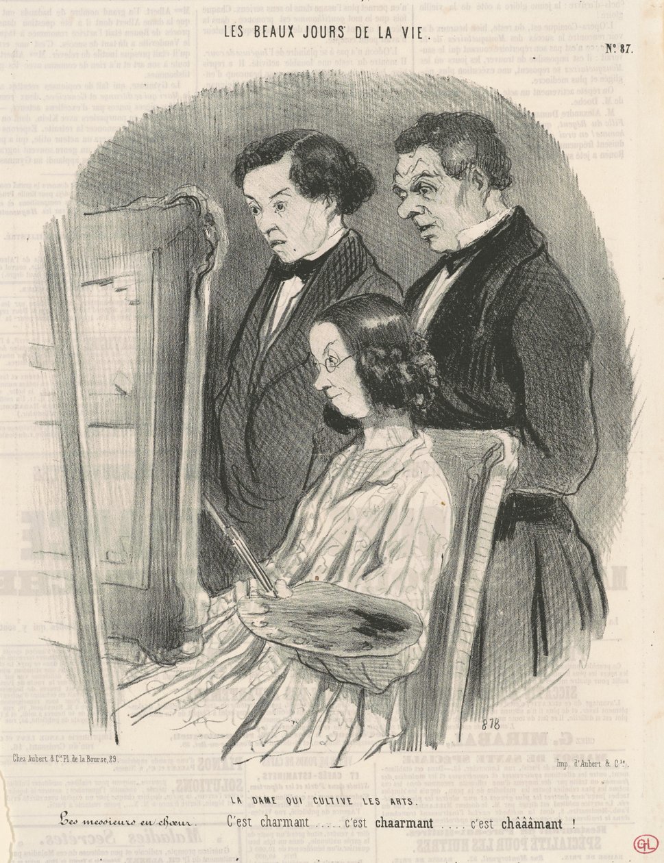 Damen som dyrker kunsten av Honoré Daumier