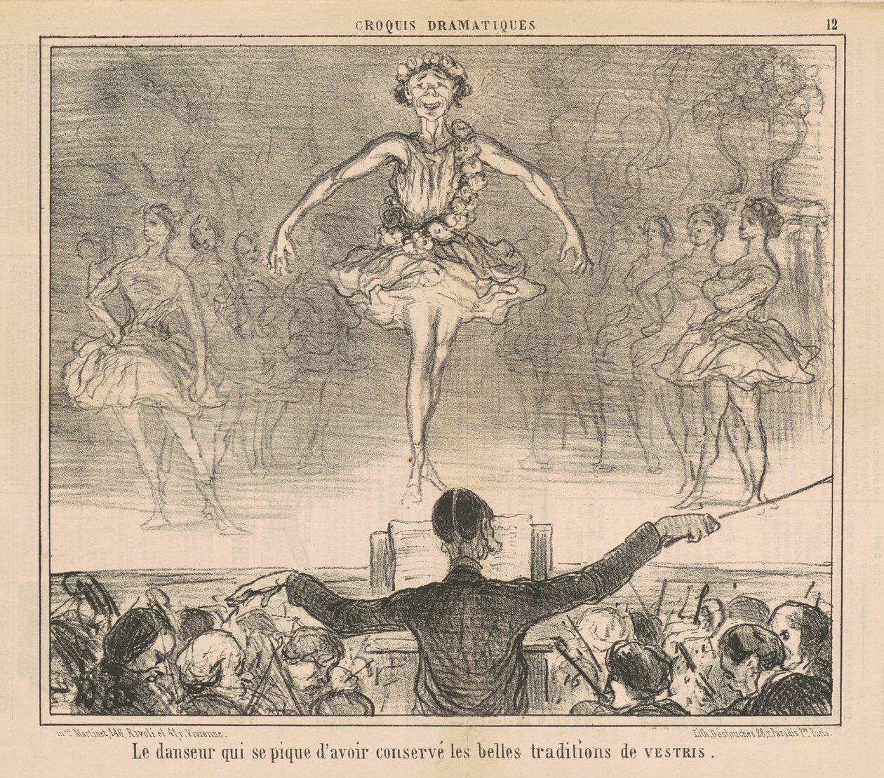 Danseren som er stolt av å ha beholdt... av Honoré Daumier