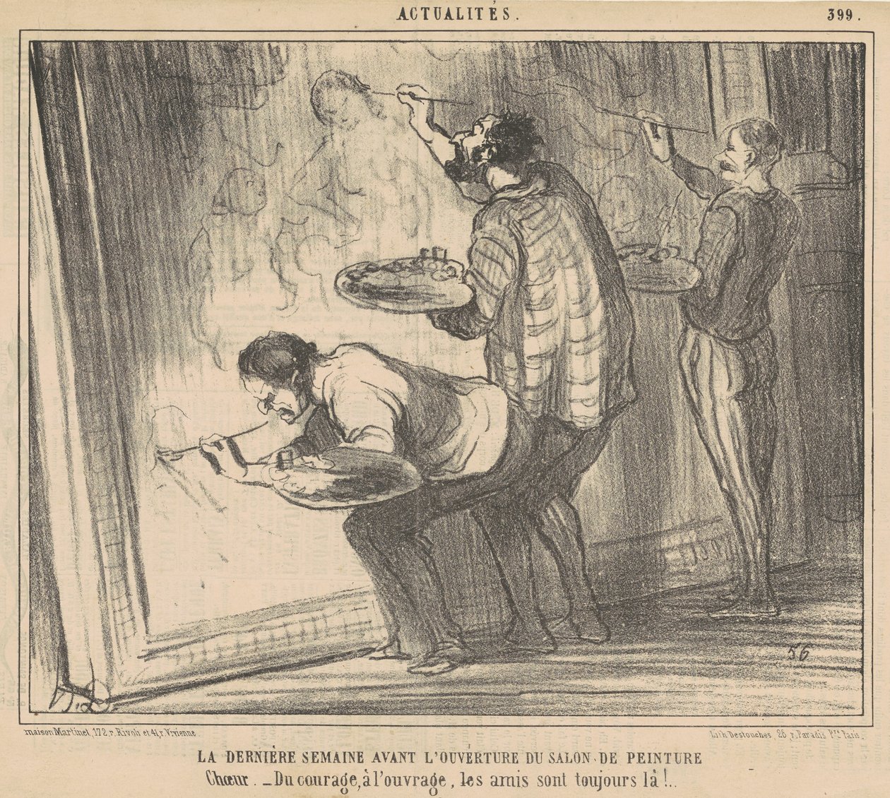 Den siste uken før forestillingen åpner... av Honoré Daumier
