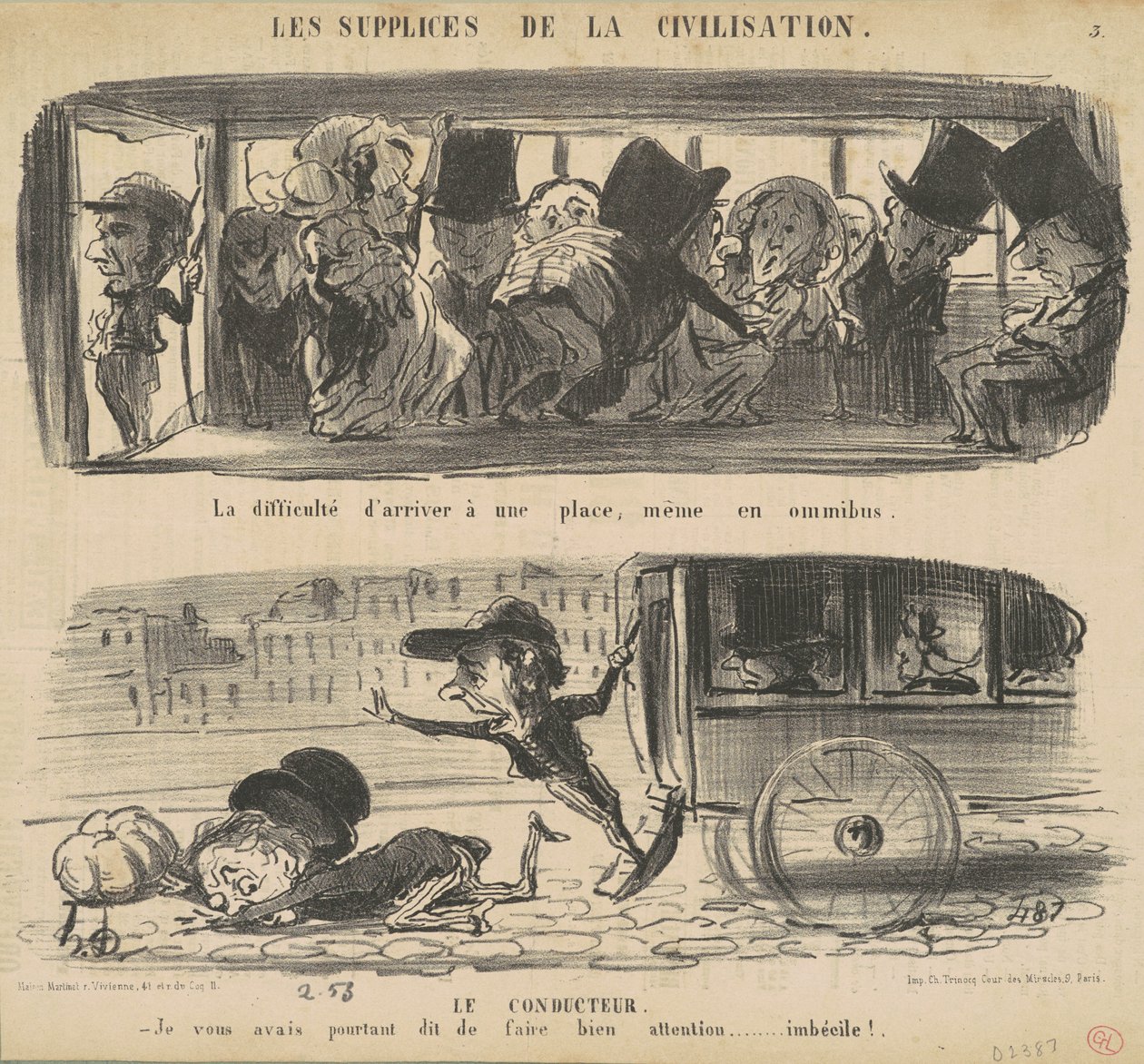 Vanskeligheten med å komme til et sted av Honoré Daumier