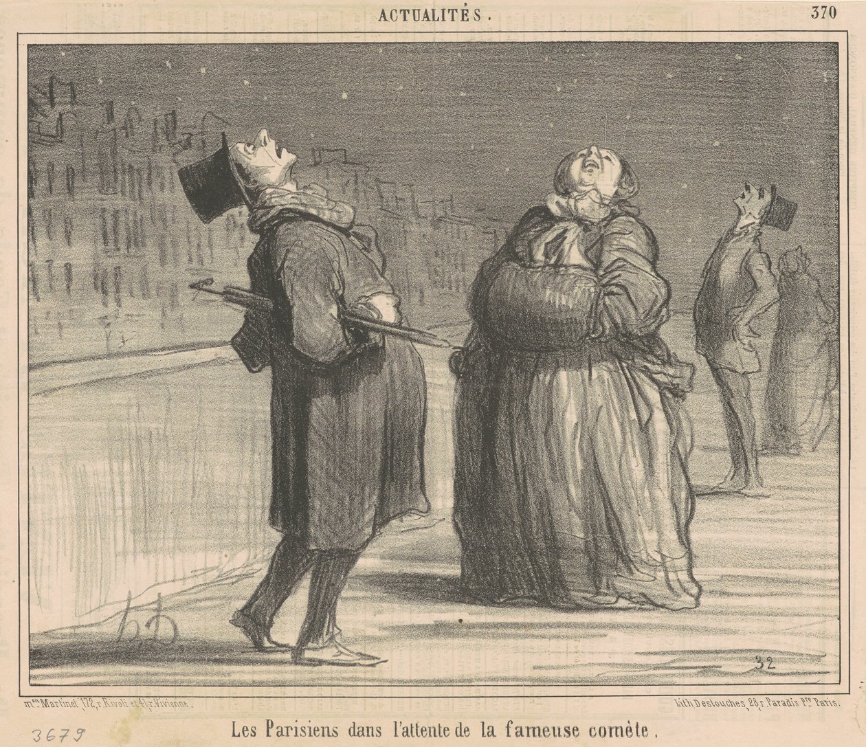 Parisere venter på kometen av Honoré Daumier