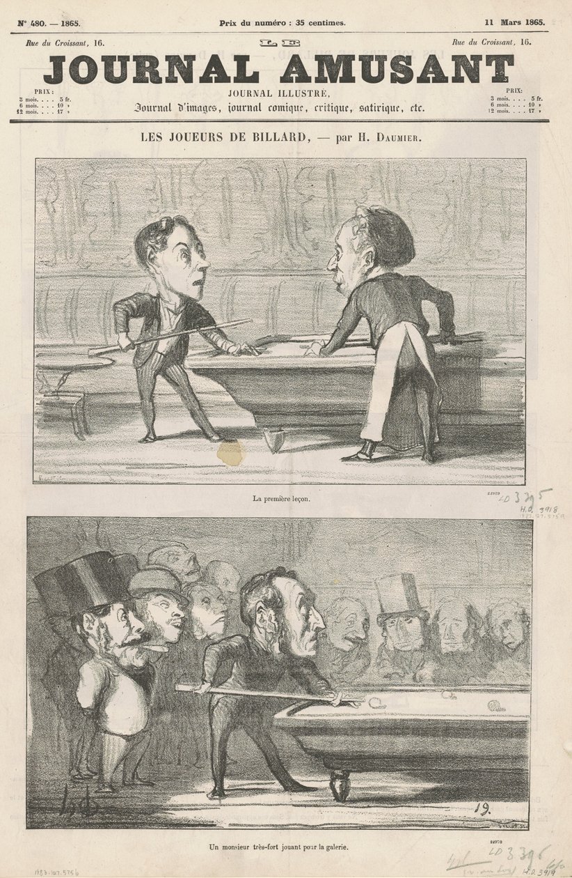 Den første leksjonen...; En mann ... ; Limt under tape; To amatører fra forstedene av Honoré Daumier