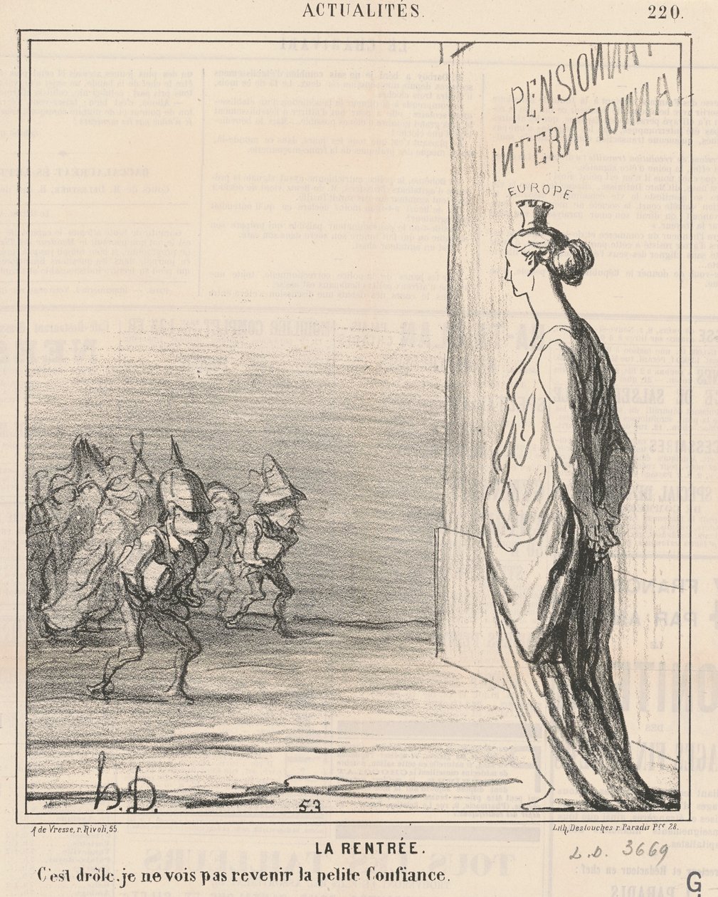 Starten på skoleåret av Honoré Daumier