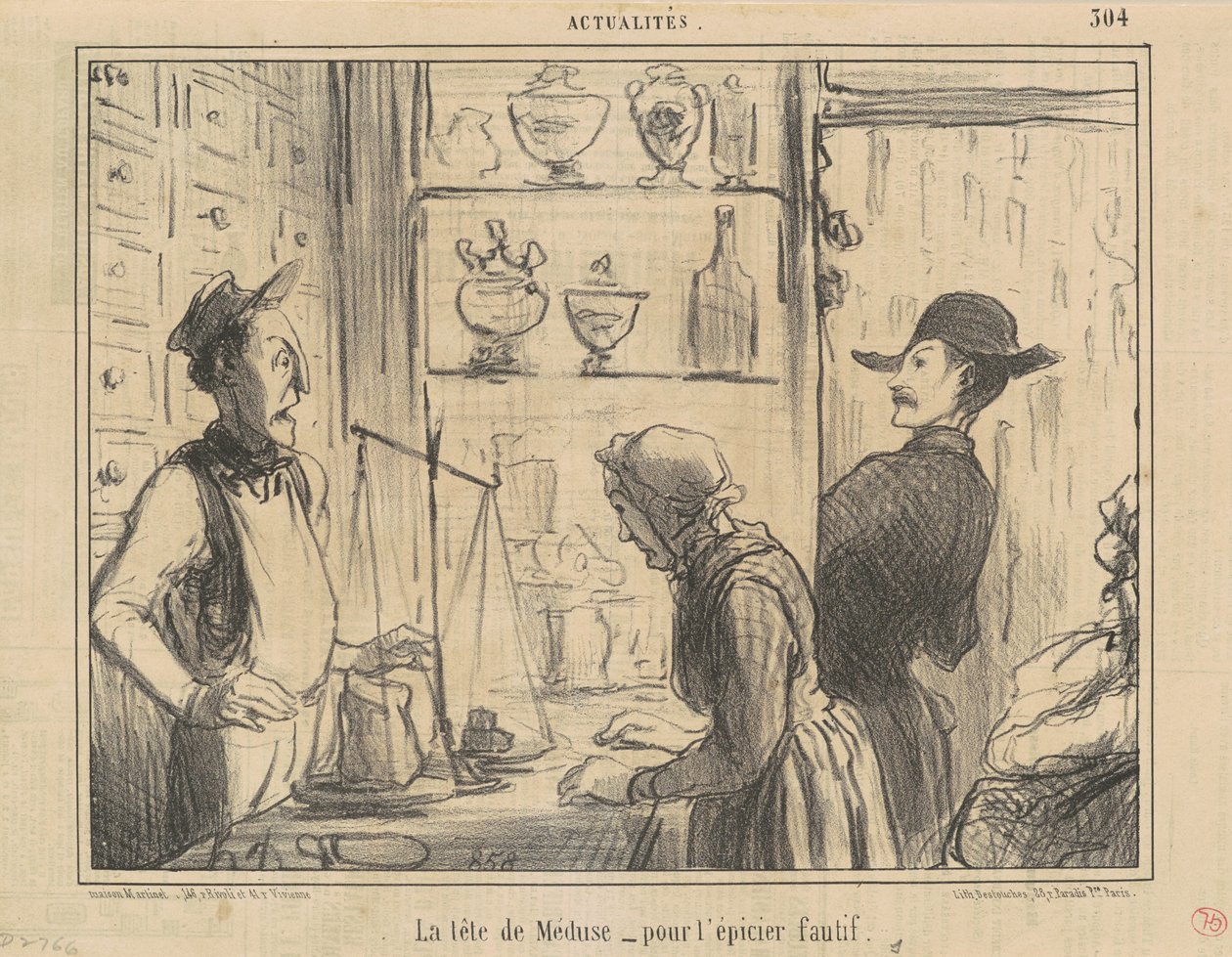 Medusas hode for den fornærmende kjøpmannen av Honoré Daumier