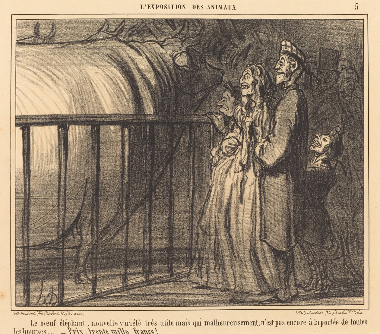 The New Variety Elephant Beef av Honoré Daumier