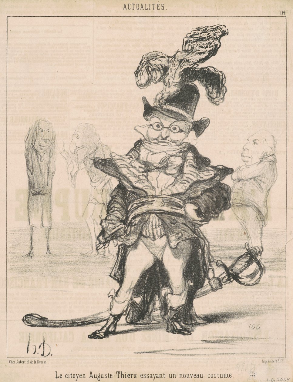 Le Citoyen ... Thiers prøver et nytt kostyme av Honoré Daumier