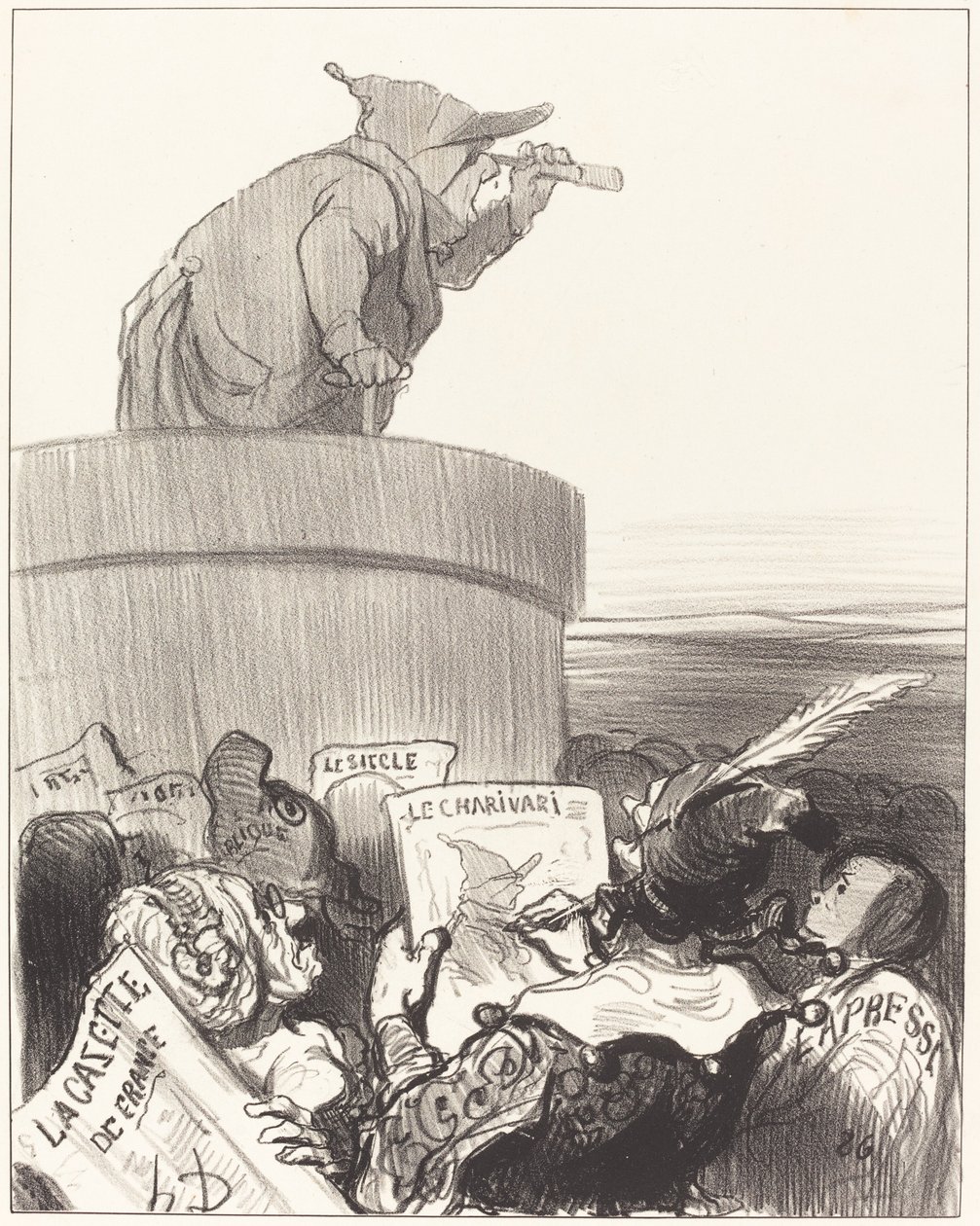 Den konstitusjonelle vurderer den politiske horisonten av Honoré Daumier