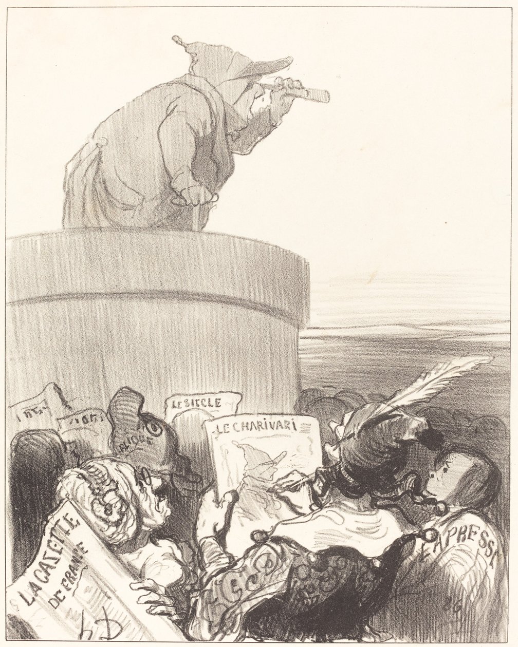 Den konstitusjonelle vurderer den politiske horisonten av Honoré Daumier
