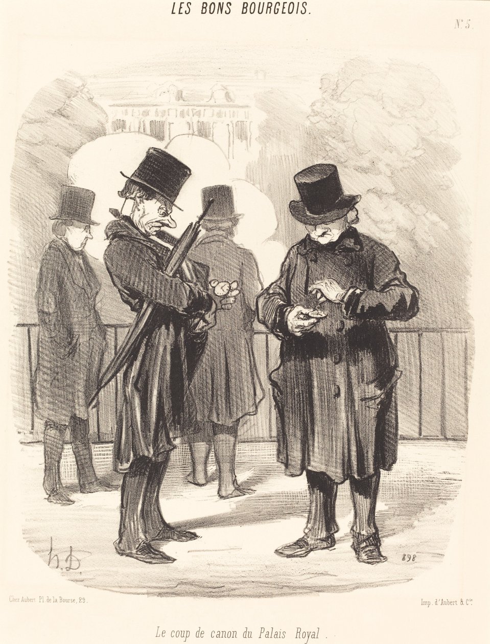 Kanonskuddet til Palais-Royal av Honoré Daumier