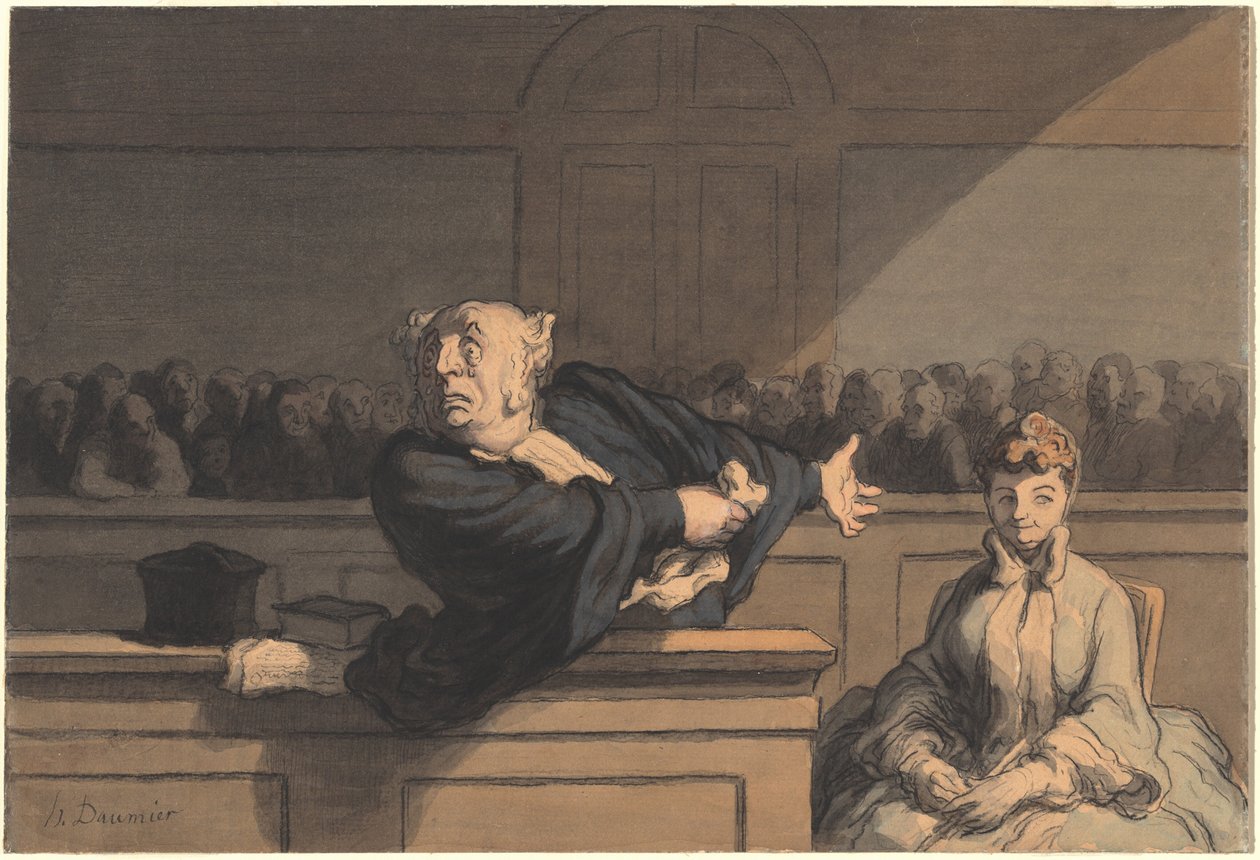 Forsvareren (advokaten for forsvaret) av Honoré Daumier