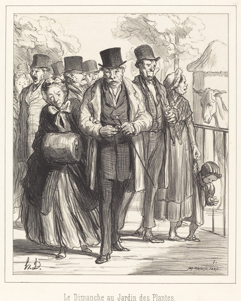 Søndag på Jardin des Plantes av Honoré Daumier