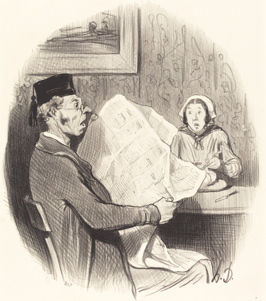 Det stadig mer monster Format av Honoré Daumier