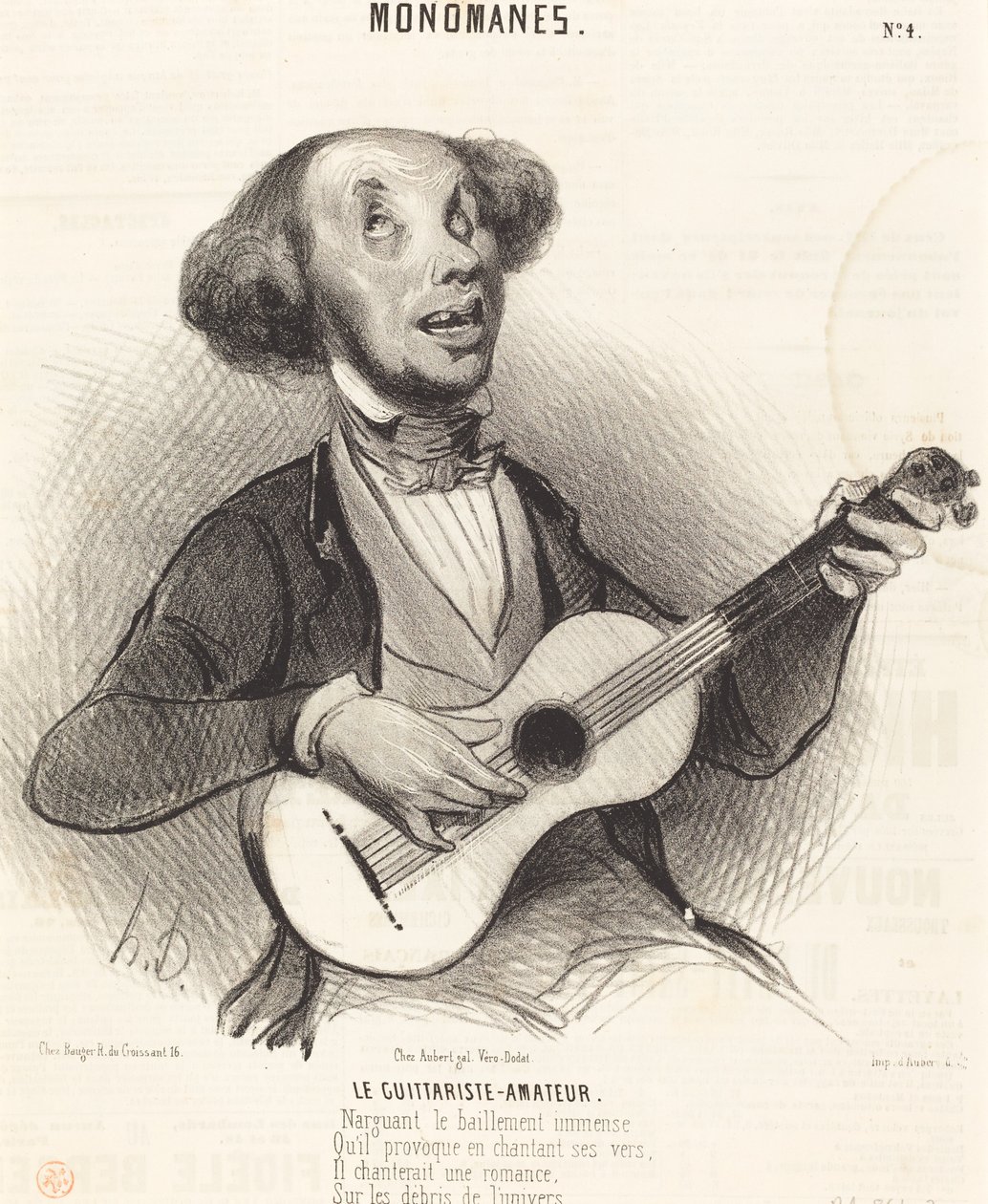 Gitaristen-amatøren av Honoré Daumier