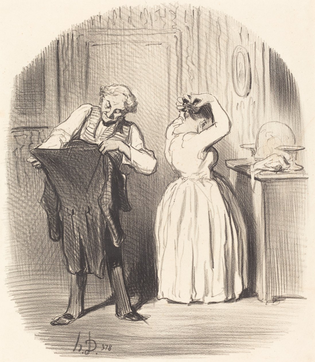 Dagen vi spiser hos direktøren... av Honoré Daumier