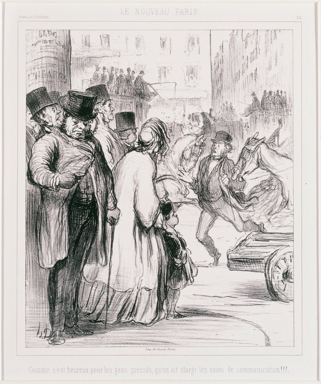 Le Nouveau Paris- Hvor glad det er for folk som har det travelt at kommunikasjonskanalene har blitt utvidet av Honoré Daumier