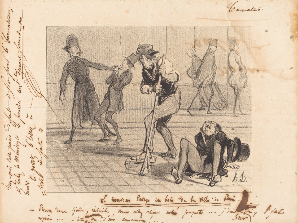Den nye trebelegg... i Paris av Honoré Daumier