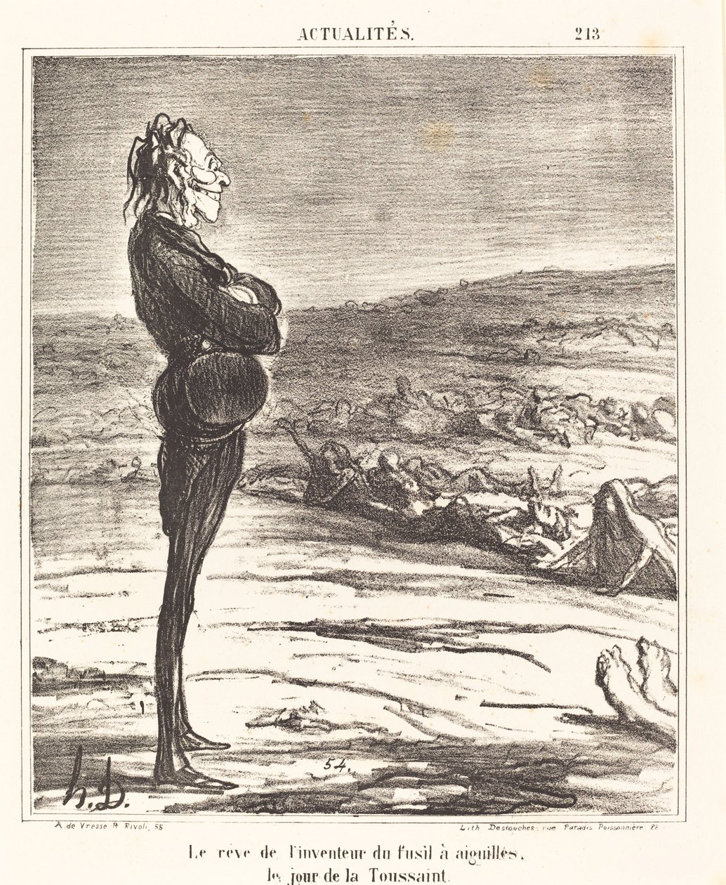 Drømmen om oppfinneren av nålepistolen... av Honoré Daumier