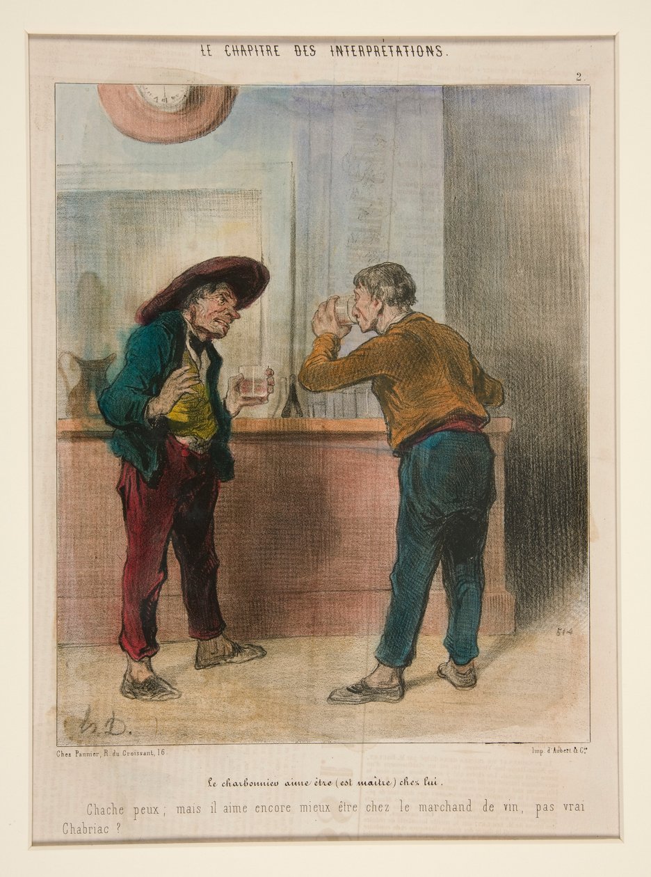Kullmannen liker å være (er herre) hjemme, fra The Chapter of Interpretations av Honoré Daumier
