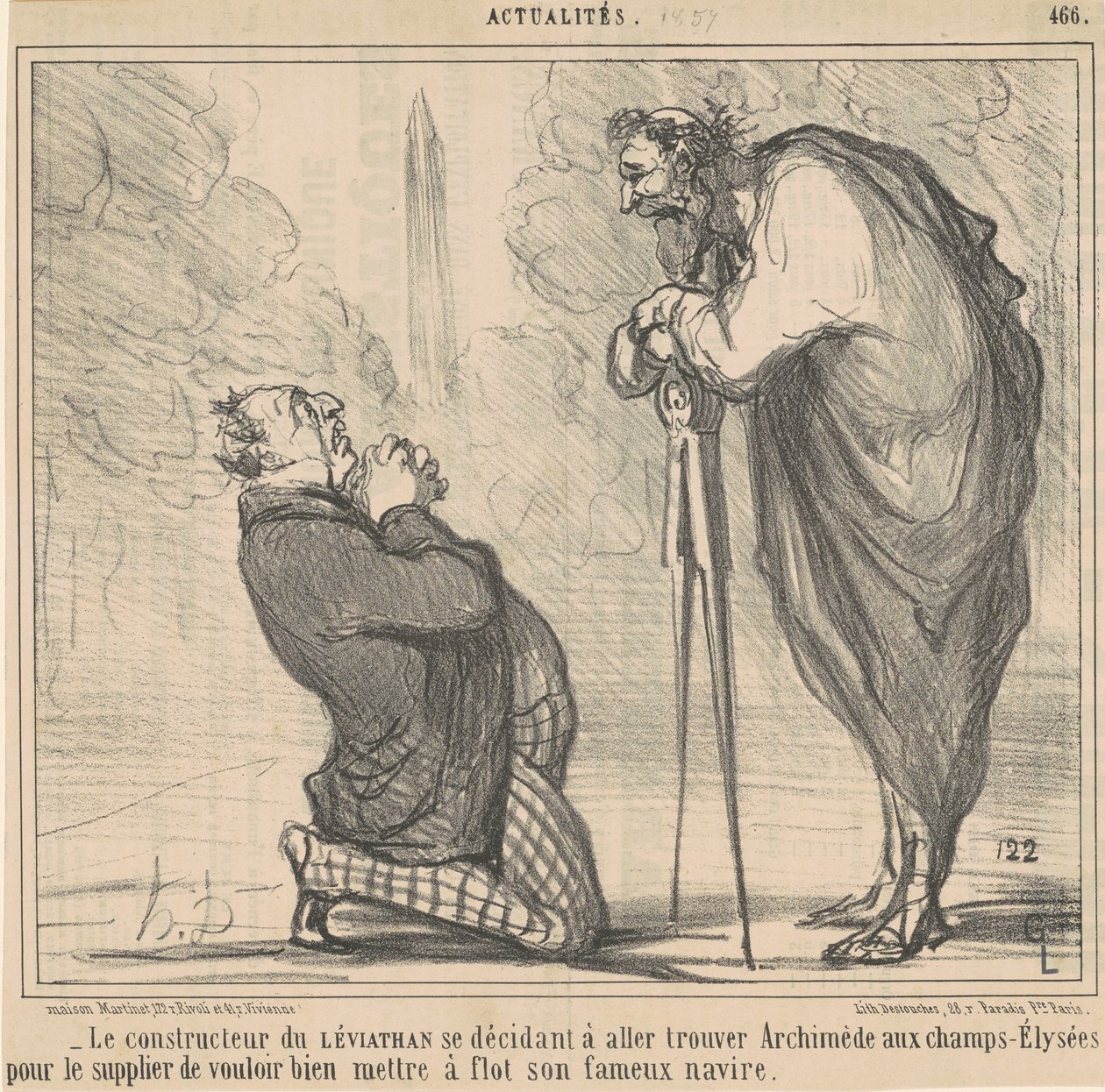 Byggeren av Leviatan bestemmer... av Honoré Daumier