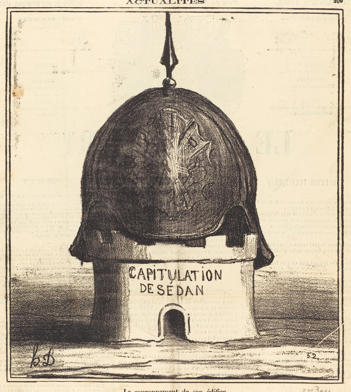 Kronen på bygningen hans av Honoré Daumier