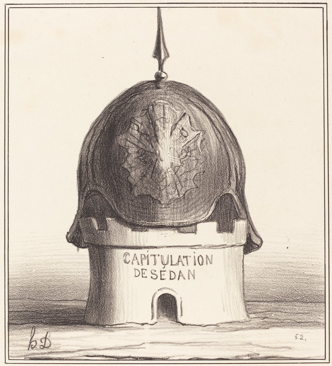 Kronen på bygningen hans av Honoré Daumier