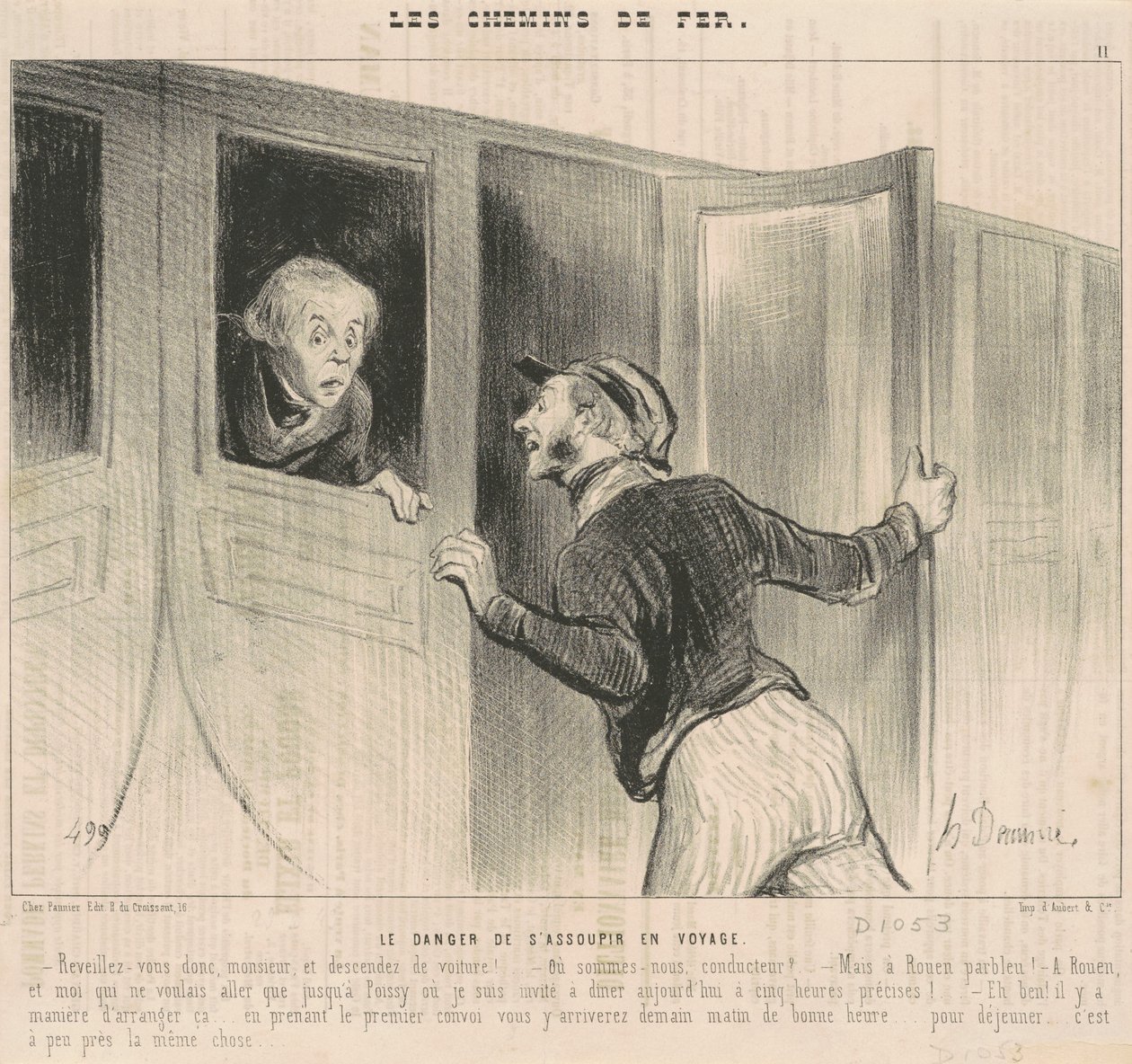 Faren for å døse mens du reiser av Honoré Daumier