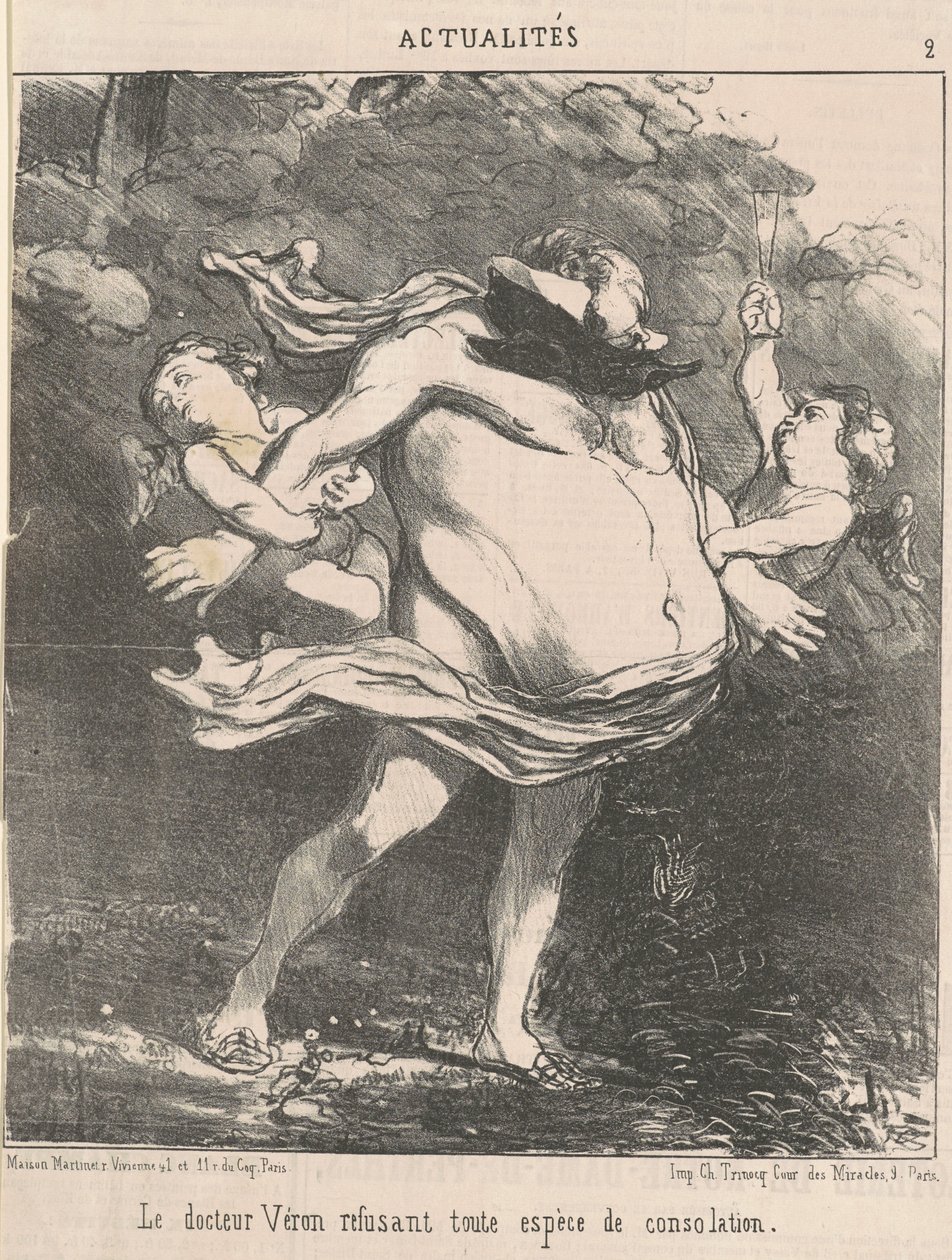 Doktor Véron nekter ... trøst av Honoré Daumier