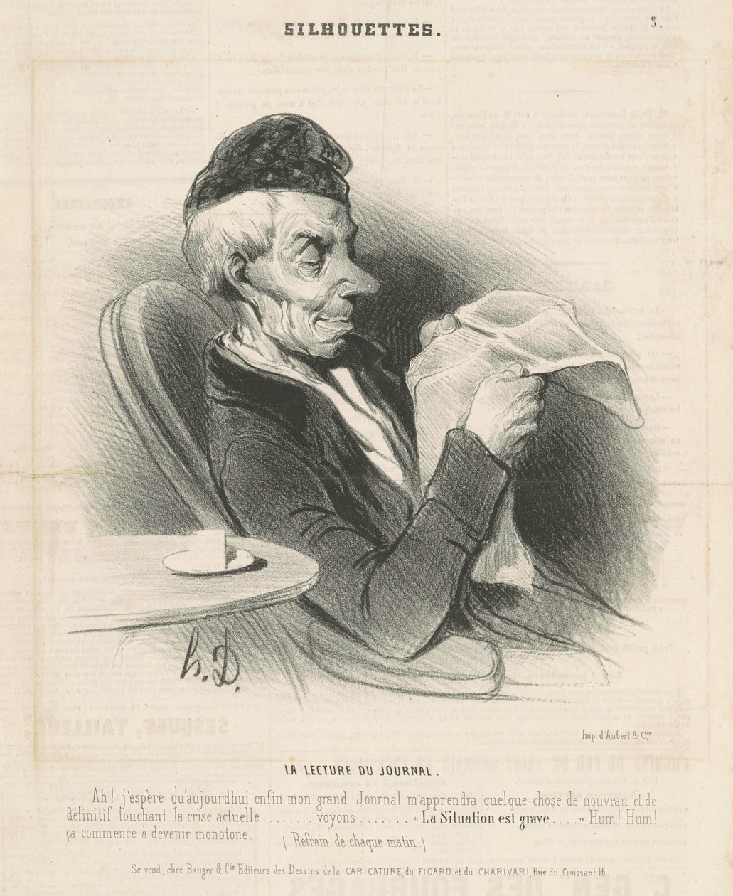 Leser avisen av Honoré Daumier