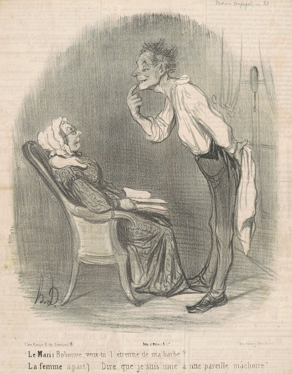 Mannen. Bobonne, vil du ha skjegget mitt? av Honoré Daumier