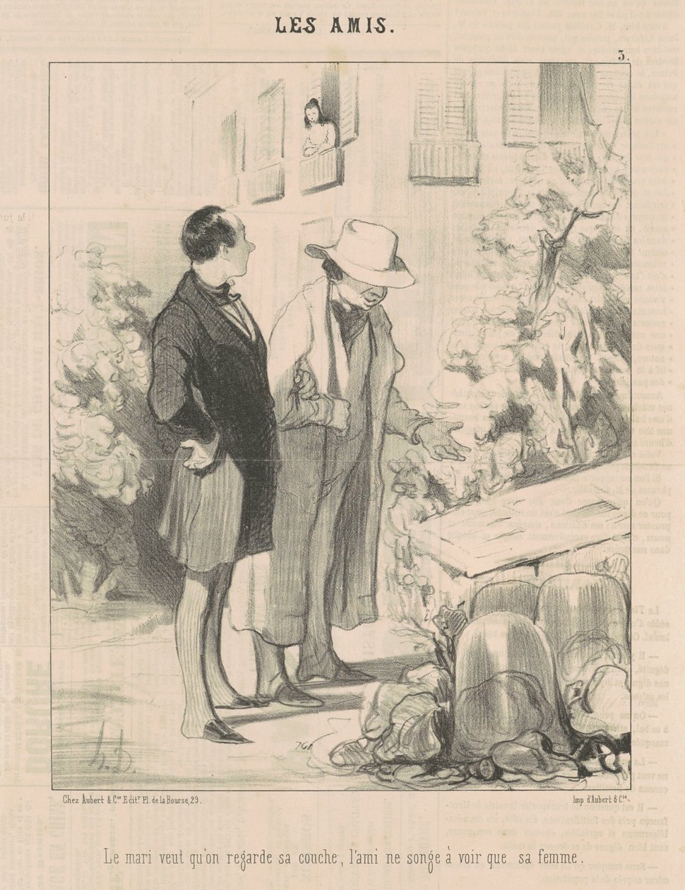 Mannen vil at vi skal se på bleien hans... av Honoré Daumier