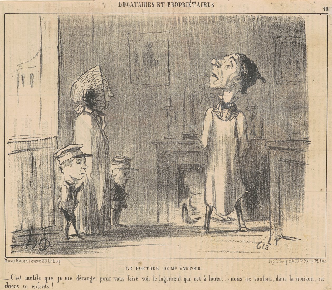 Mr Vultures dørvakt av Honoré Daumier