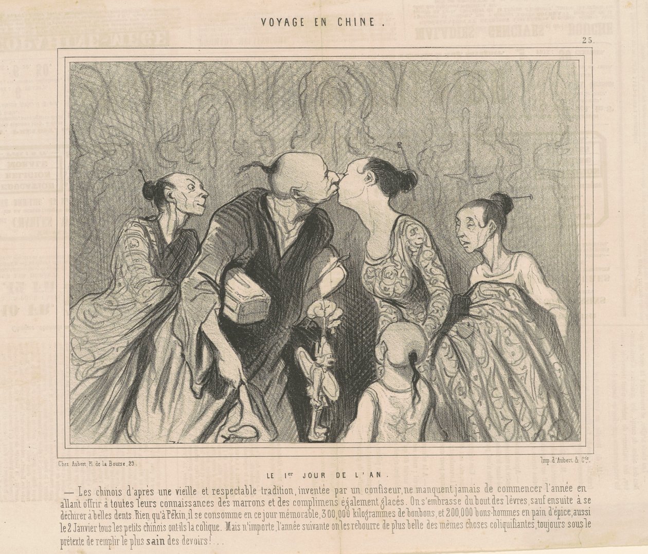 Årets første dag av Honoré Daumier