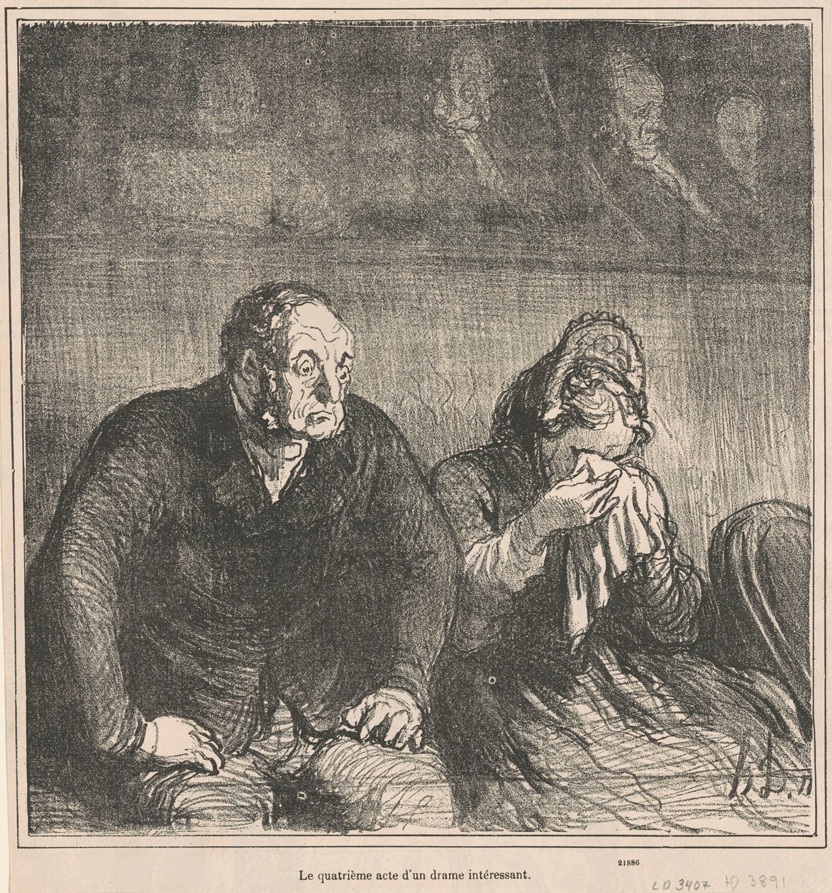 Fjerde akt av et interessant drama av Honoré Daumier