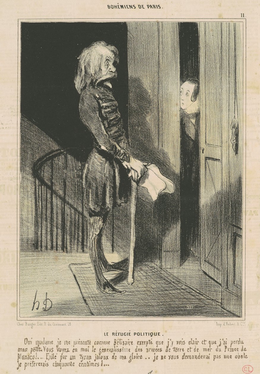 Den politiske flyktningen av Honoré Daumier