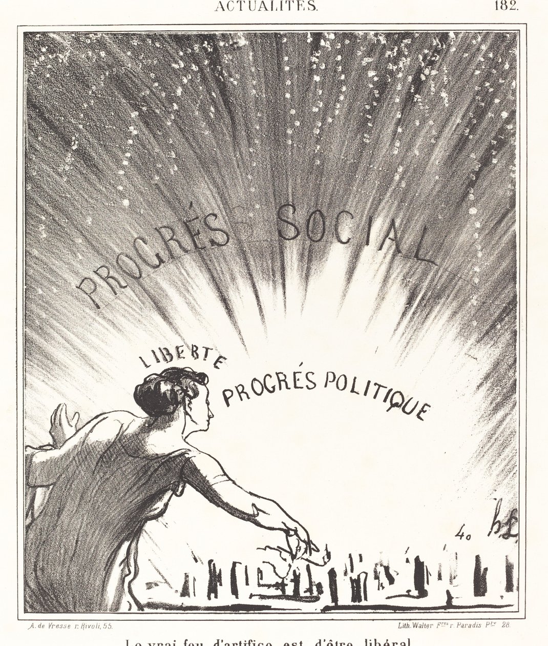 Det virkelige fyrverkeriet er å være liberal av Honoré Daumier