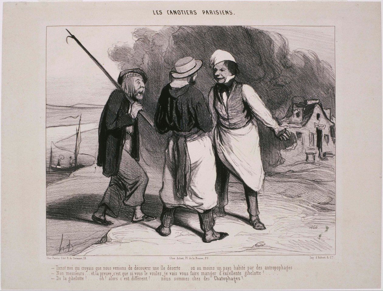 Les Canotiers Parisiens- Hei! Jeg, som trodde vi nettopp hadde oppdaget ... av Honoré Daumier